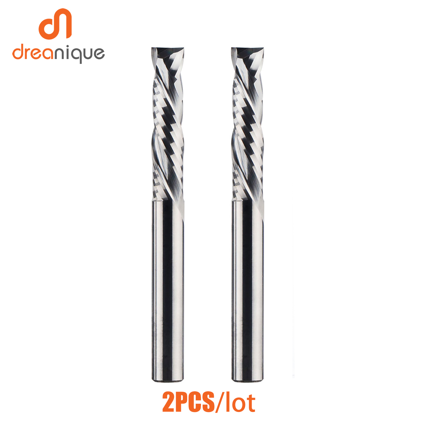 End Mill Set - 2PC/LOT 圧縮フライスカッター 木工用 2枚刃 上下スパイラル 超硬フライス工具