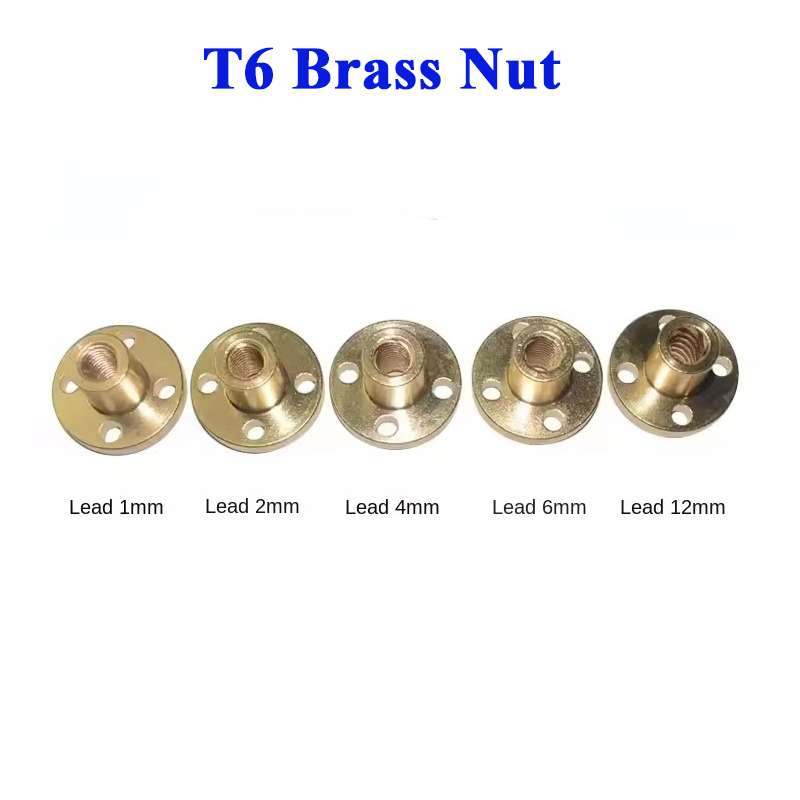 Lead Screw 8Mm - 1 個 T6 リードネジラウンドフランジ台形右ねじナット真鍮ナットピッチ 1/2 ミリメートル/4
