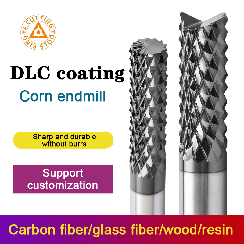 End Mill Set - KINGYA D3.175-D12 DLCブラックコーティング合金タングステン鋼PCBコーンミリングカッター
