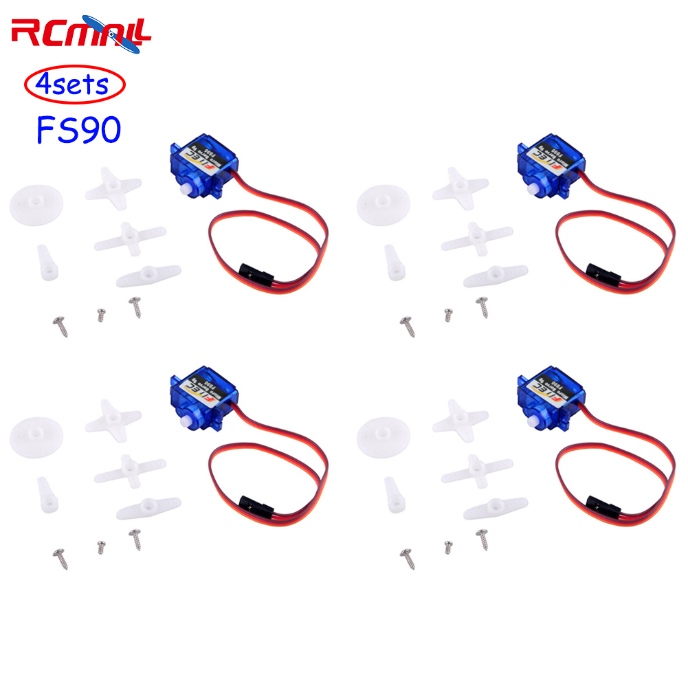 Servo 9G - Feetech-マイクロサーボモーター,4つのキット,fetech,120度,4.8v,6v,arduinoリモートコントロールロボット,ヘリコプター,ロボットおよびリモートアーム用,fs90 9g