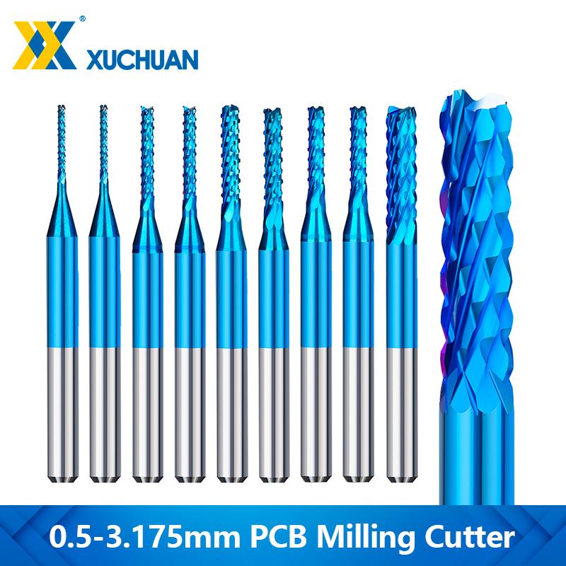 End Mill Set - CNC コーンエンドミル 10 個 0.5-3.175 ミリメートル