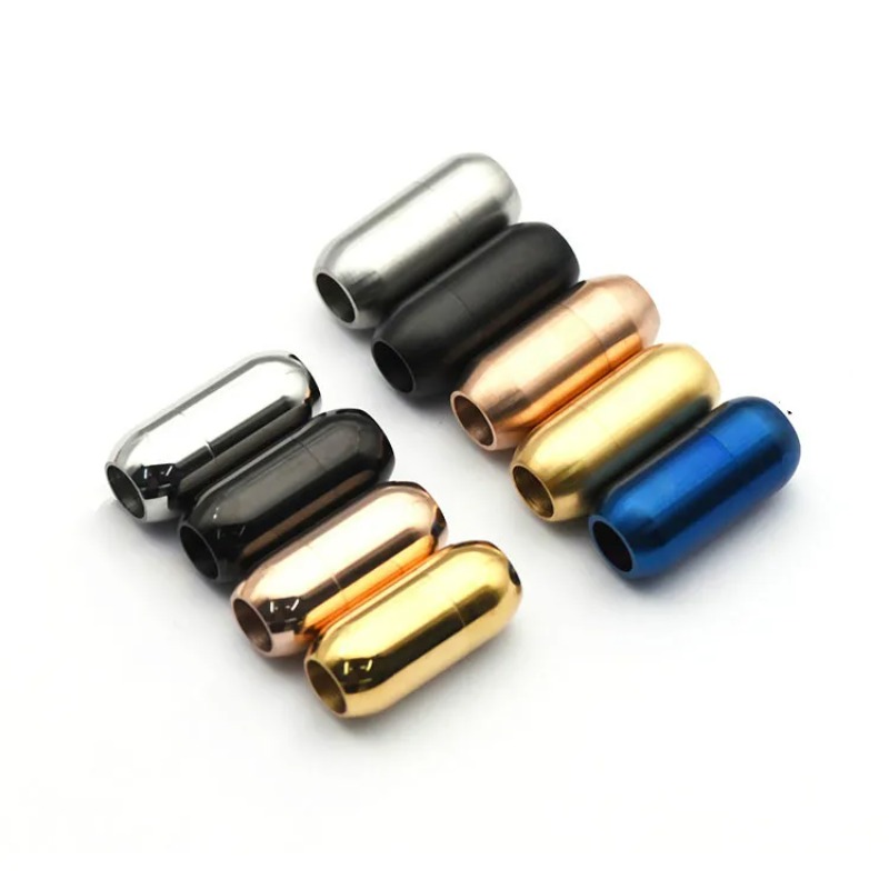 Coupling 8Mm - 5 ピース/ロットステンレス鋼磁気クラスプエンド穴 5 ミリメートル 6 ミリメートル
