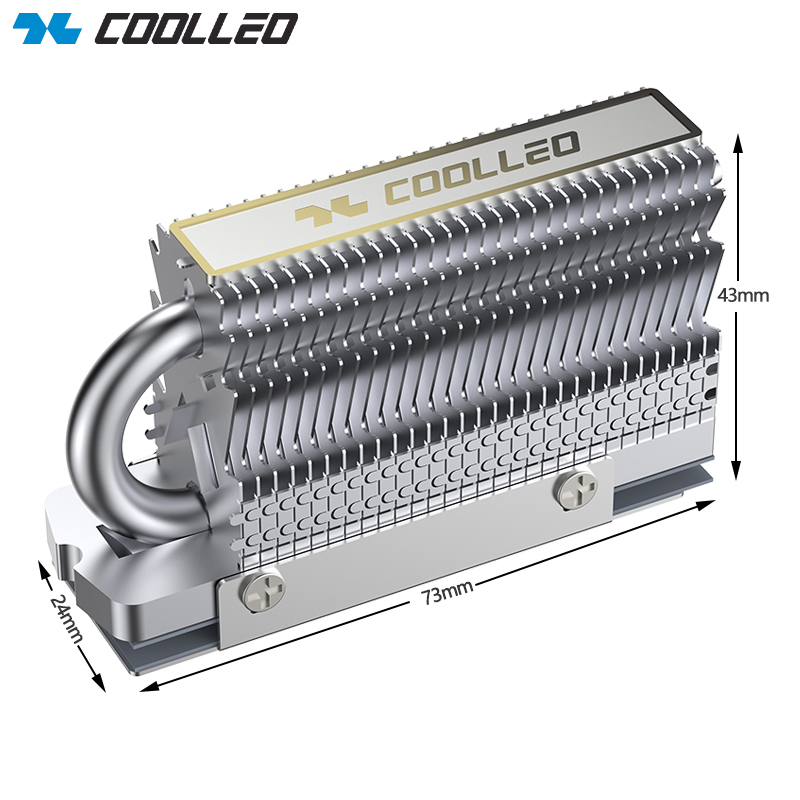 Aluminium Extrusion - COOLLEO HR-09 M.2 2280 SSD ヒートシンク完全電気メッキリフロー溶接