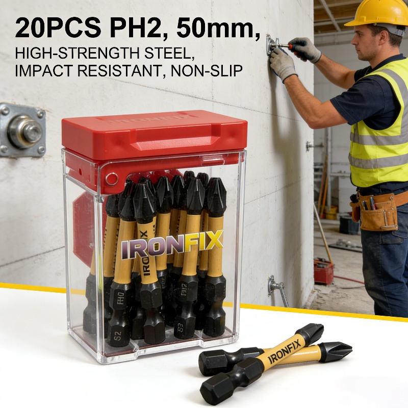 耐久性に優れたPH2ドライバービット20個入り。高硬度S2鋼 - Drill Bit Set のレビューと価格
