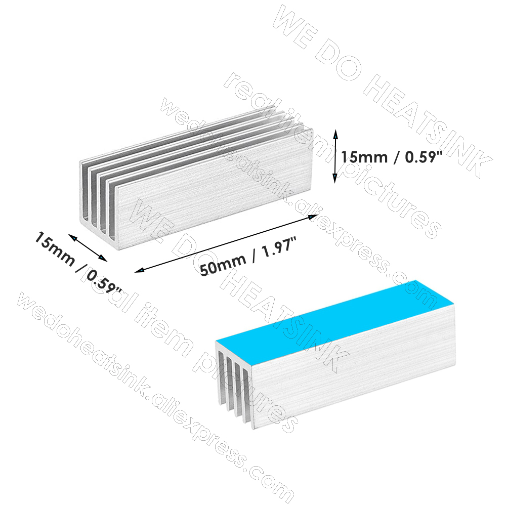 熱接着テープ付き電子レンジ,5個,50x15x15mm,ヒー - Aluminium Extrusion のレビューと価格