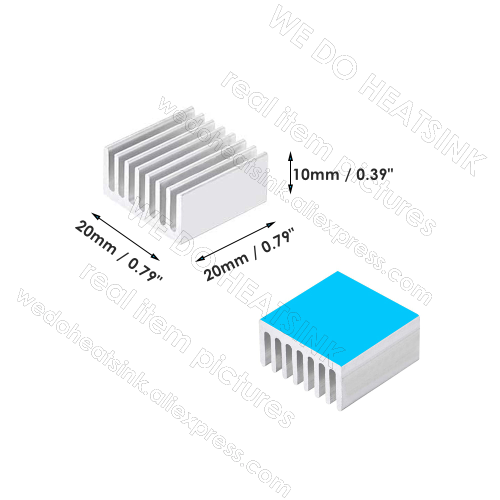 シルバースクエアサーマルステッカー20x20x6mm,熱接着 - Aluminium Extrusion のレビューと価格